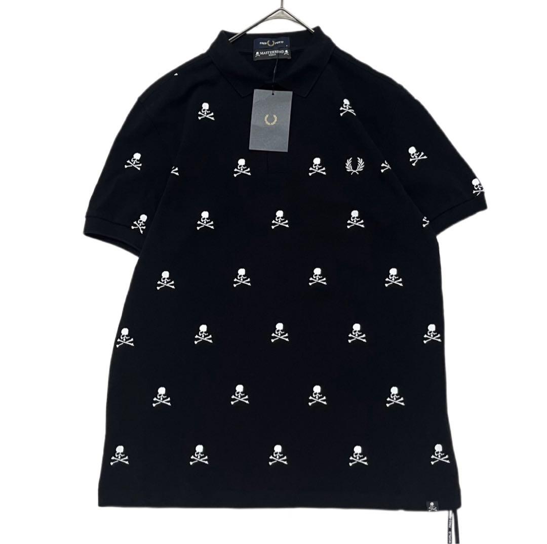 Mastermind, Brand New Fred Perry Skull Embroidered Polo Shirt, Size M, Black