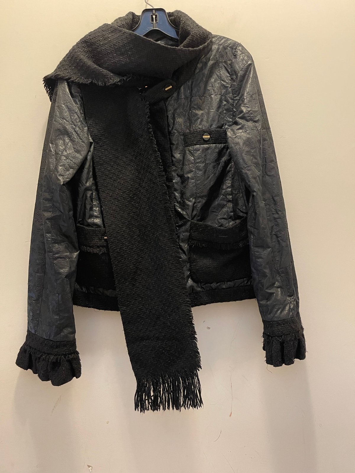 Tory Burch Quilted Jacket Scarf Detail