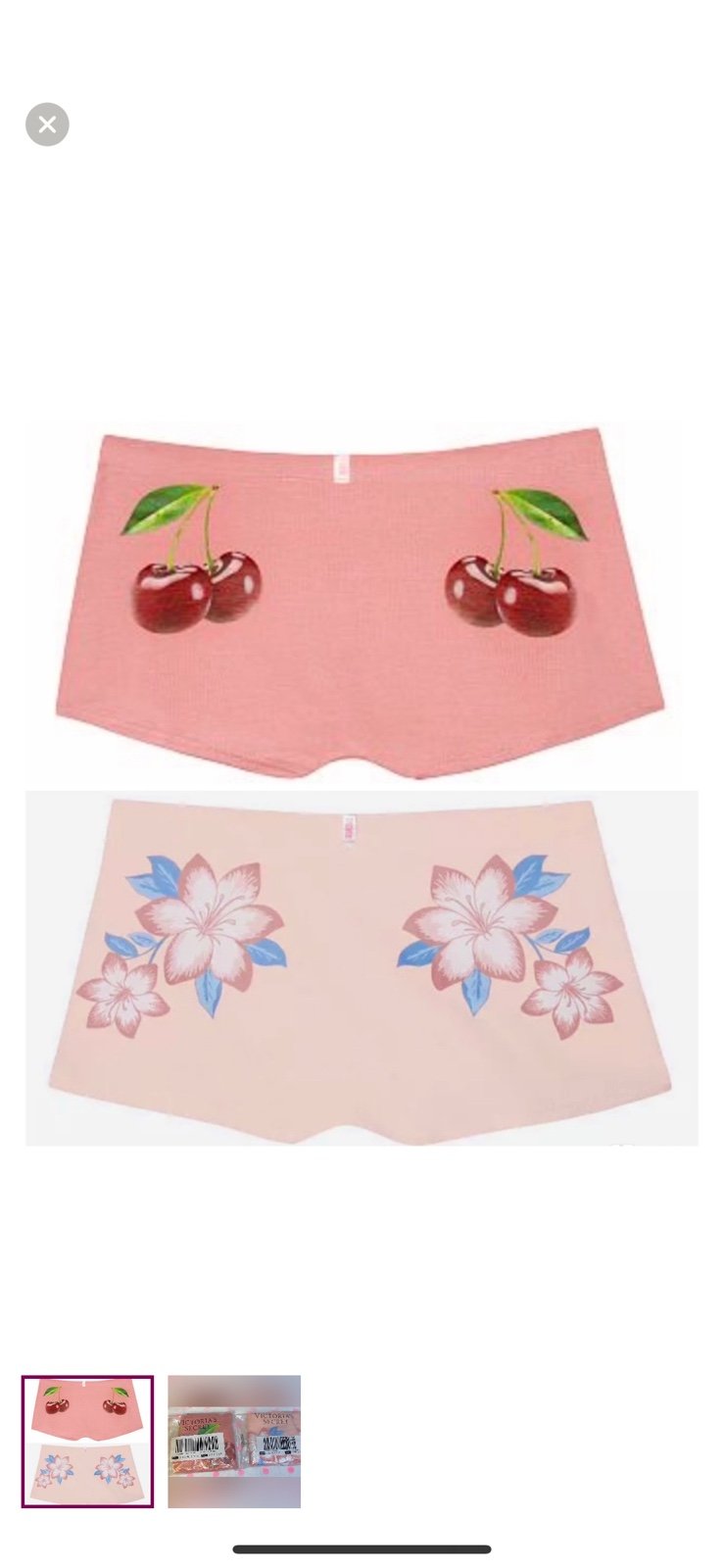 2 Victoria’s Secret PINK Boyshorts panties bundle Pink cotton panties cherries