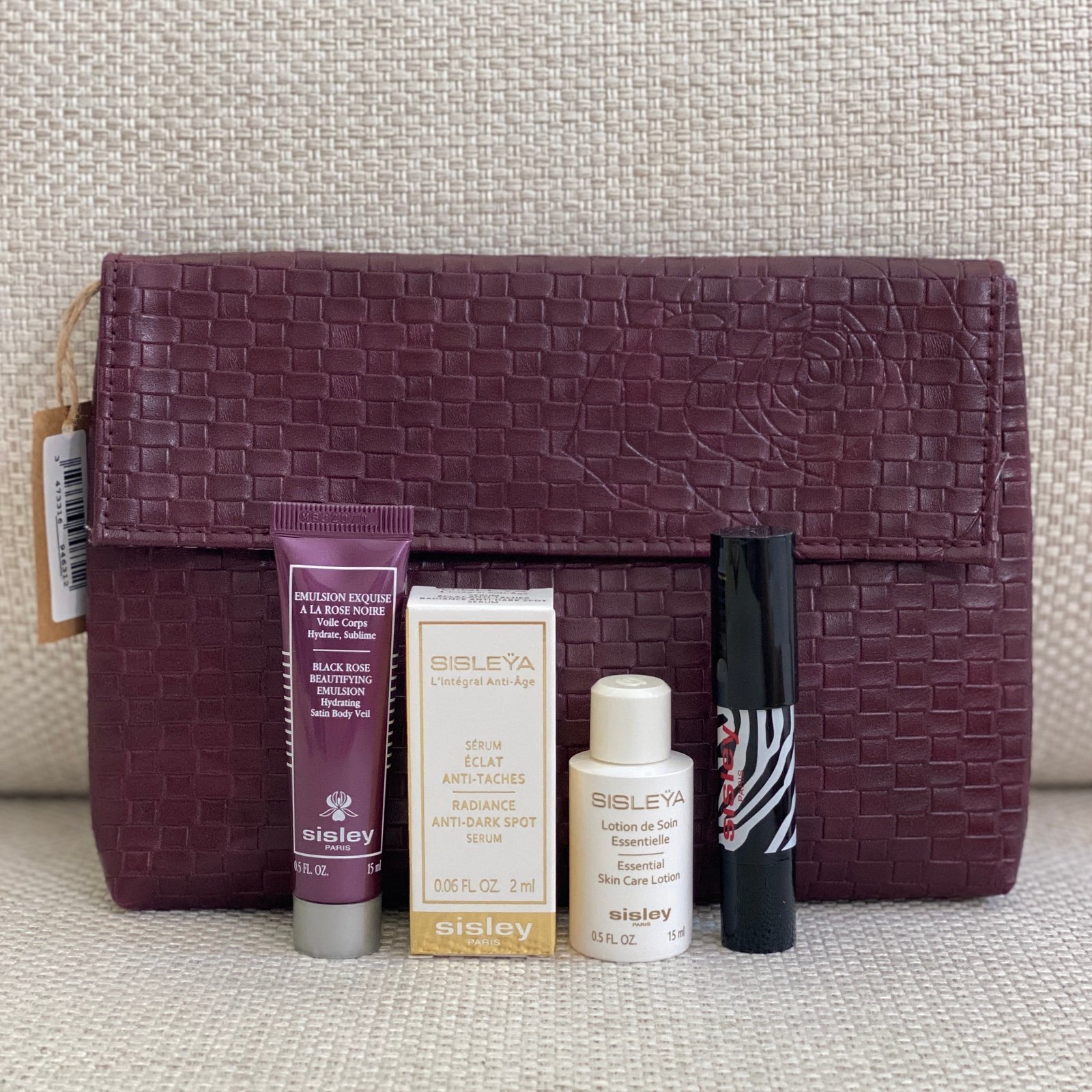 Sisley Gift Set - Makeup Bag, Emulsion, Dark Spot Serum, Lotion, Mini Lipstick