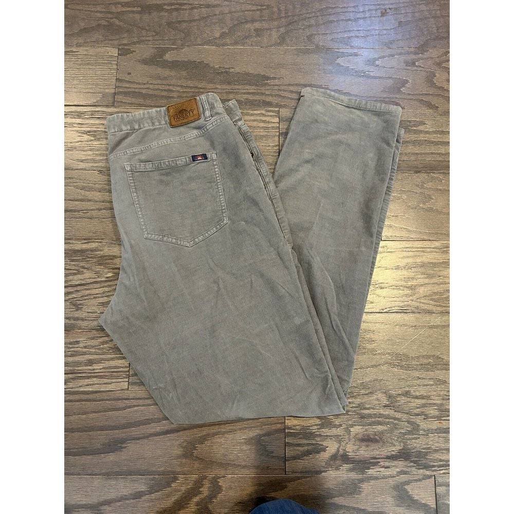 Faherty Rugged Size 36 x 33 Grey Corduroy Pants Chino Casual