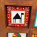 Wall decor miniature ceramic tiles framed , Set of 6 pcs hand painted tiles , in
