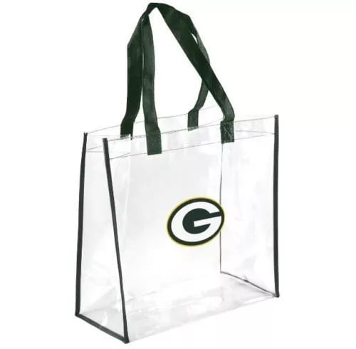 3 Green Bay Packers Clear Reusable Plastic Tote Bag NFL 2022 Stadium Approved