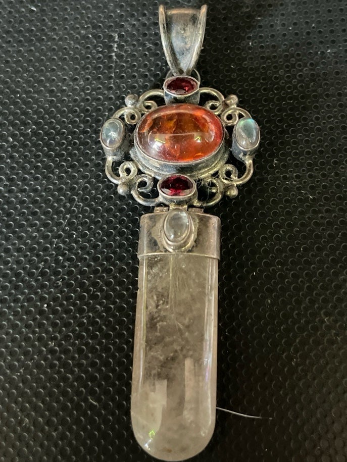 Sterling silver crystal pendant
