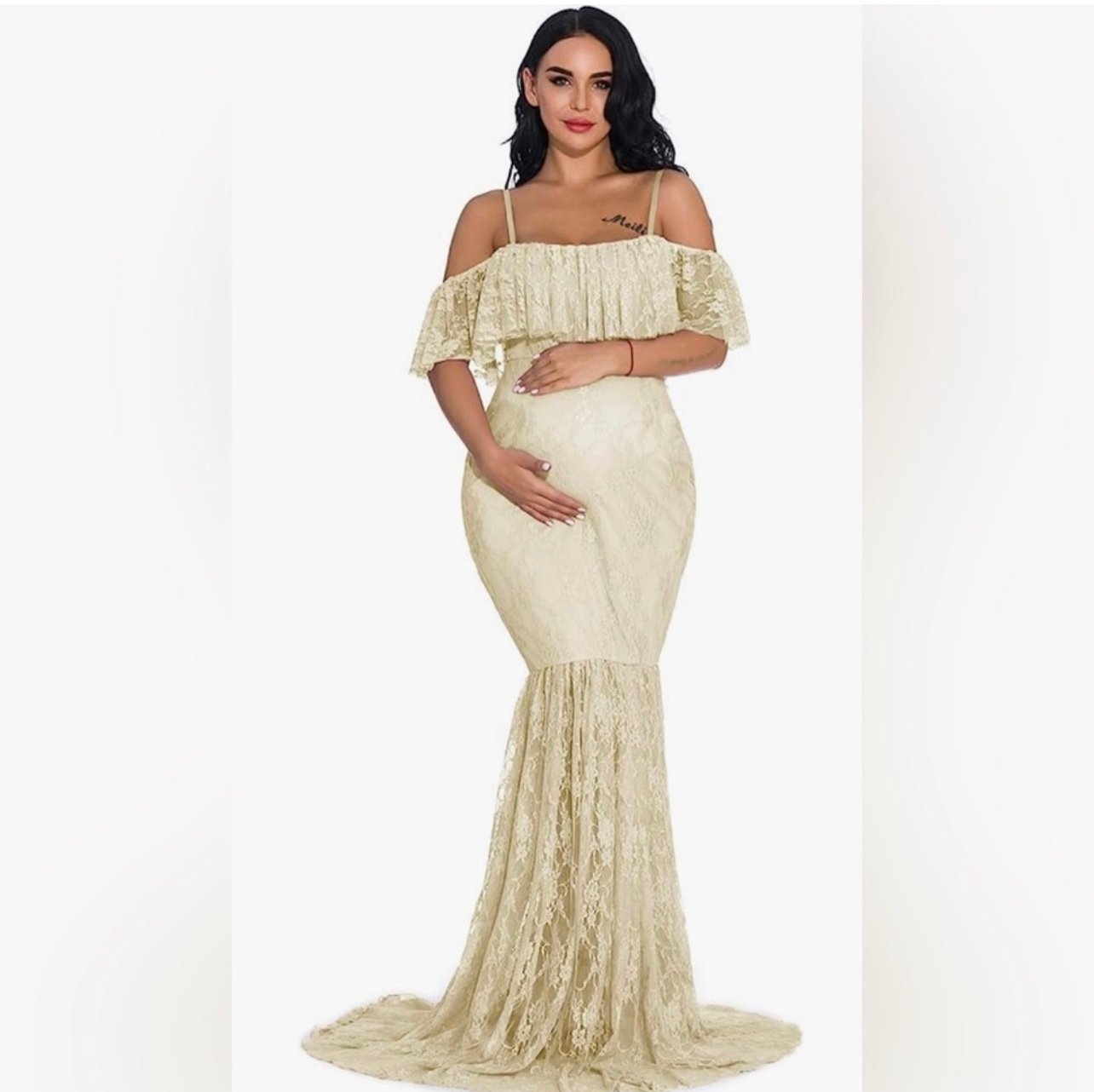 Maternity Lace Mermaid Gown