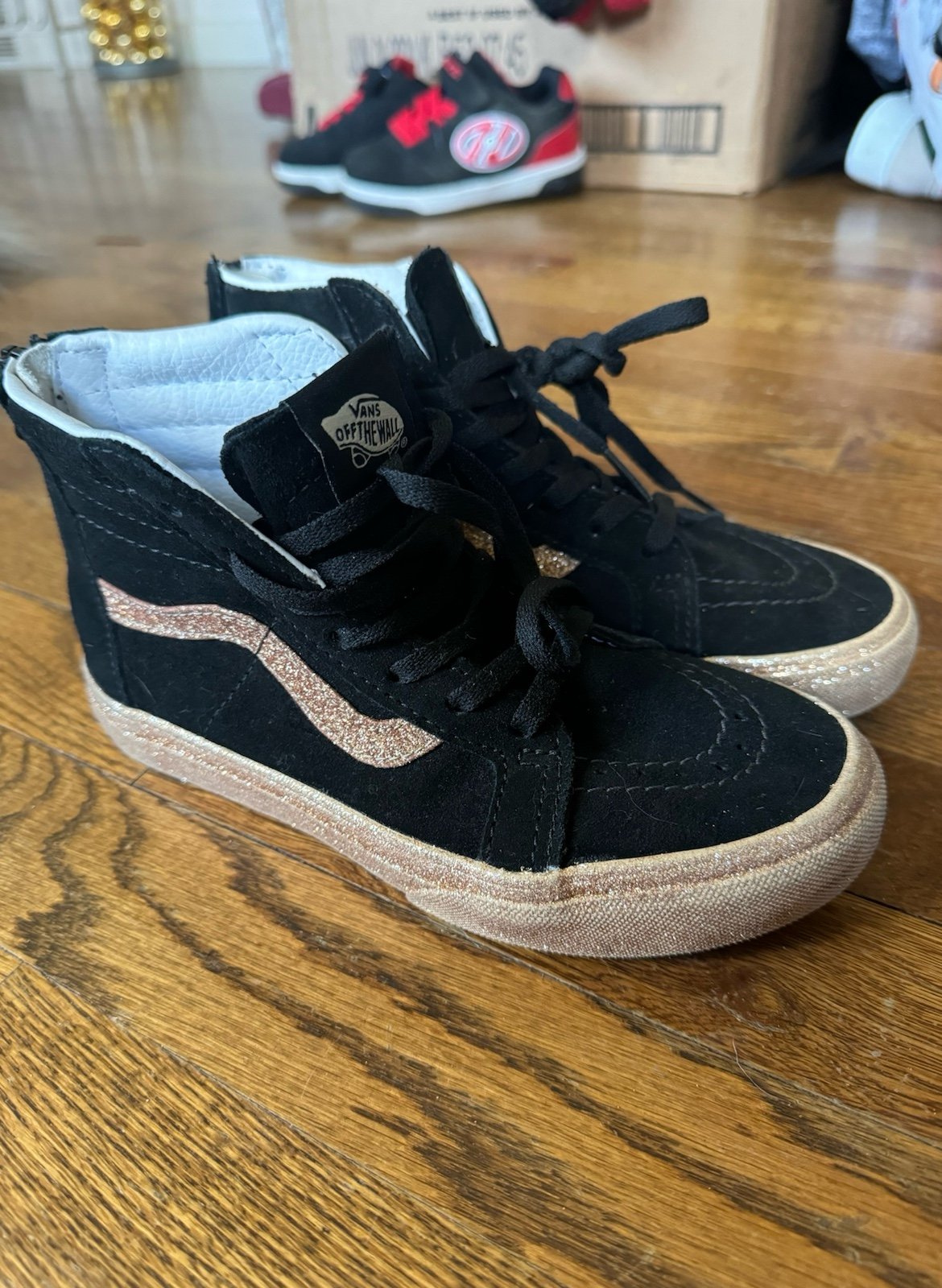 Vans Kids SK8-Hi black and gold glitter