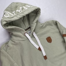 Wanakome Hoodie Sweatshirt Women’s Size L Spellout Green Cotton Blend Thick Soft