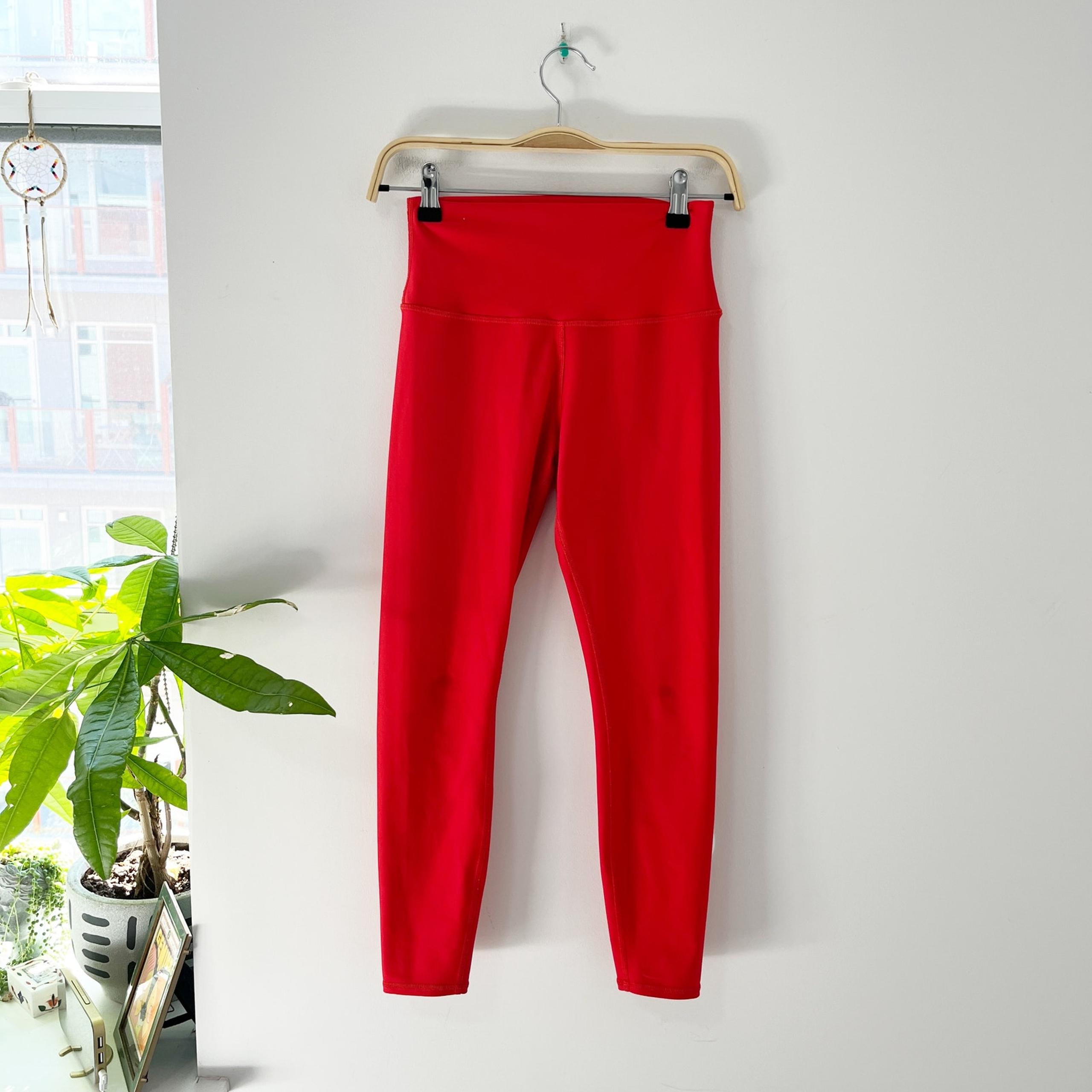 Alo Yoga High Waist Red Shine Leggings Size Small
