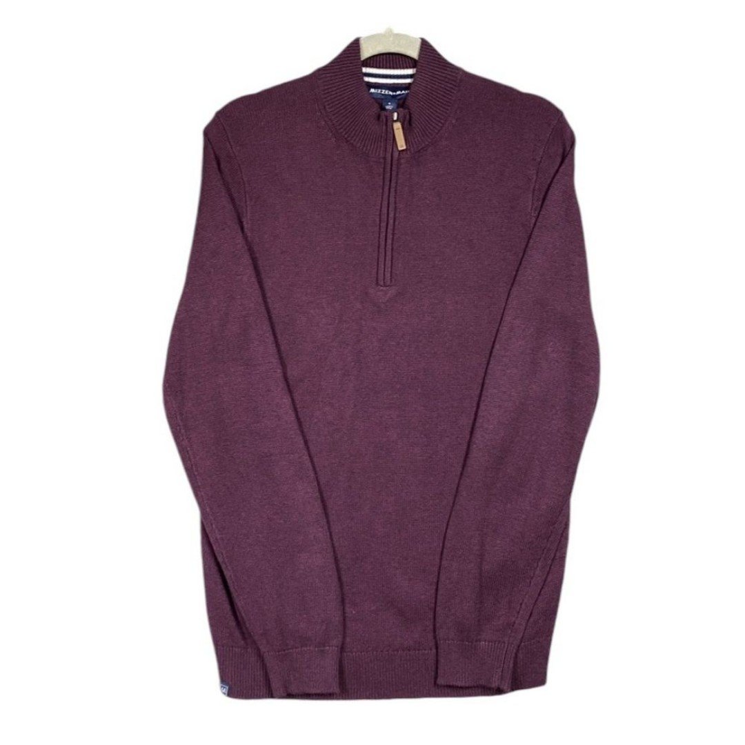 NEW Mizzen + Main Cassady Quarter Zip Sweater Long Sleeve Sz S Purple