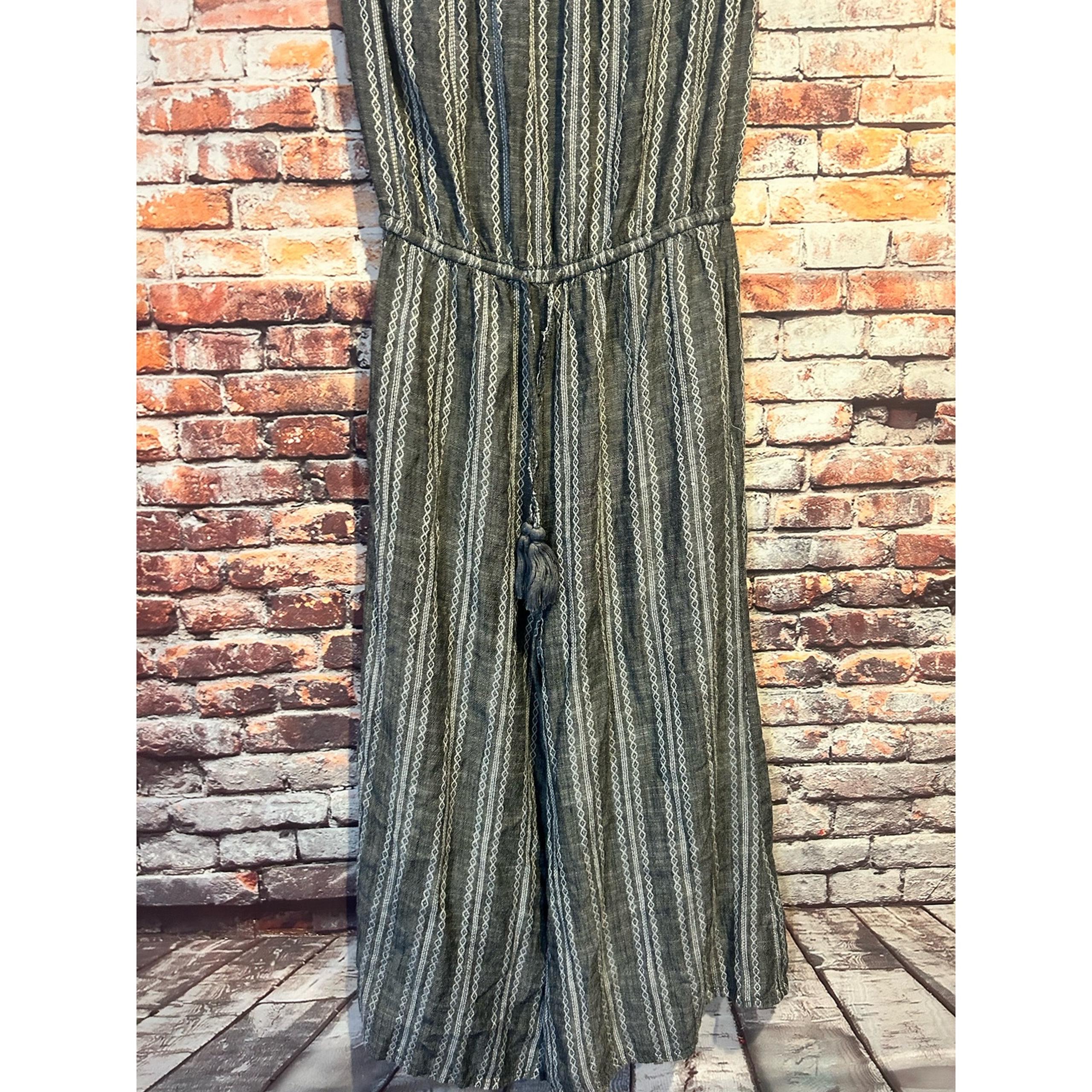 elan tube top romper Cover-Up Tie Waist Culotte Jumpsuit gray women's size small