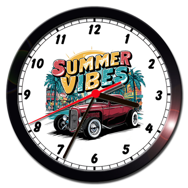 SUMMER VIBES HOT ROD WALL CLOCK