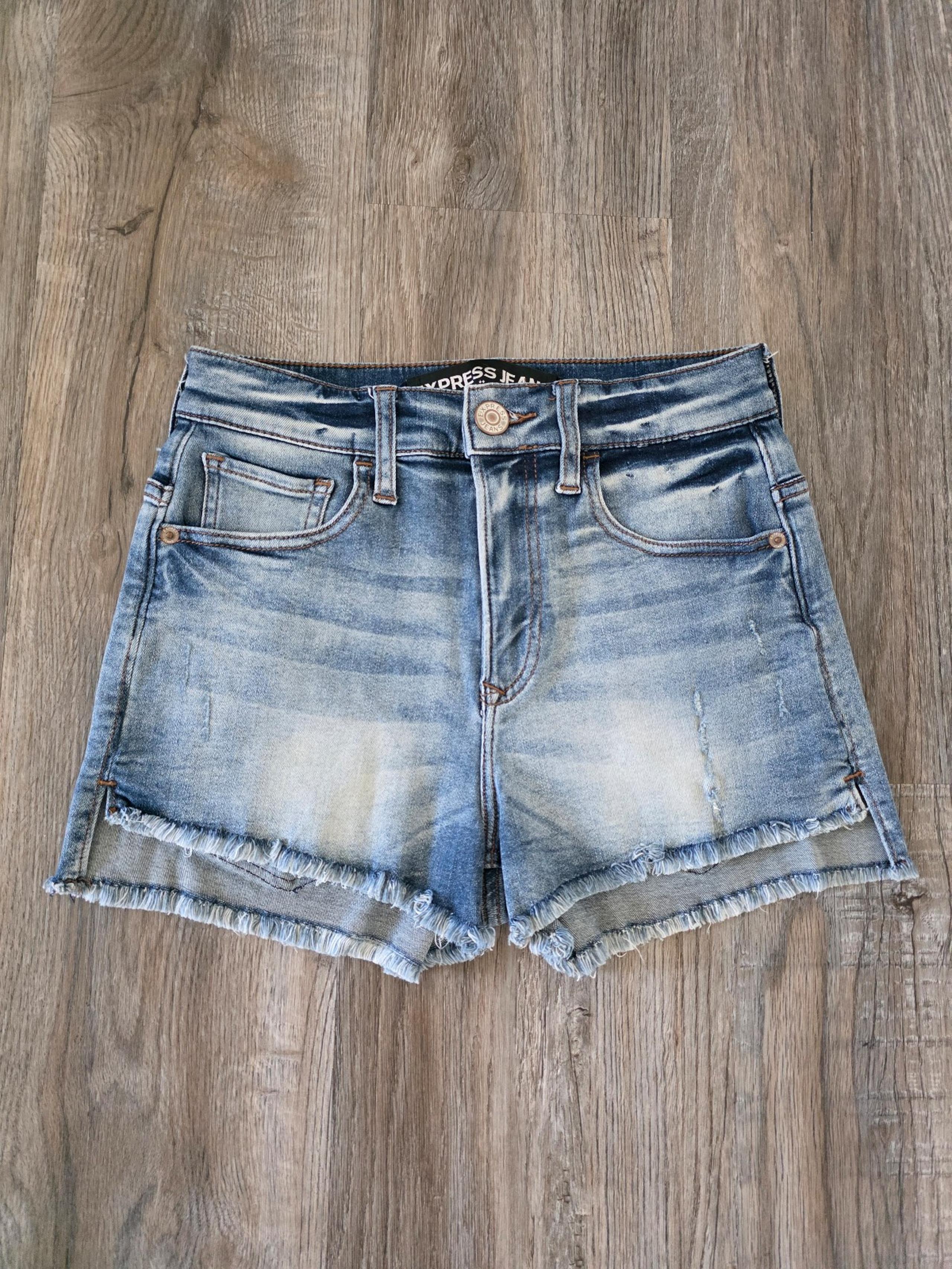 Express Jeans Women's Blue Denim Short Size 0