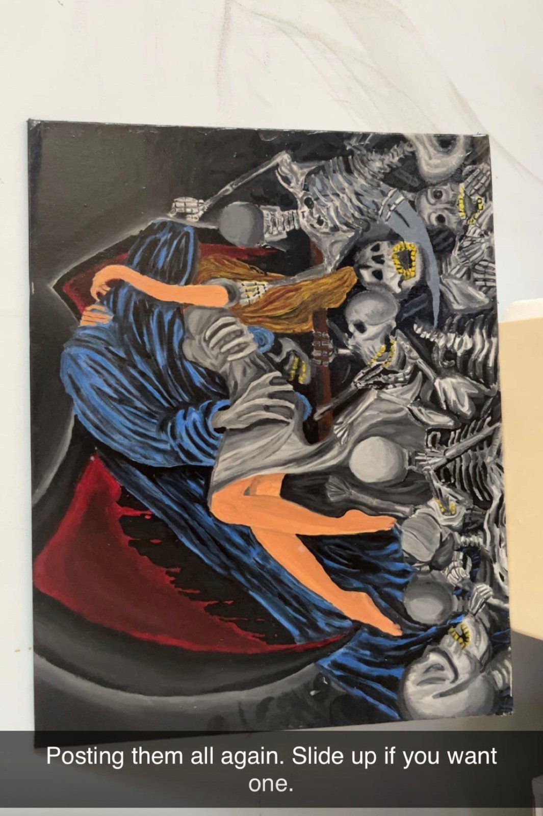 HAND PAINTED 11 by 14 canvas pallet oil paint