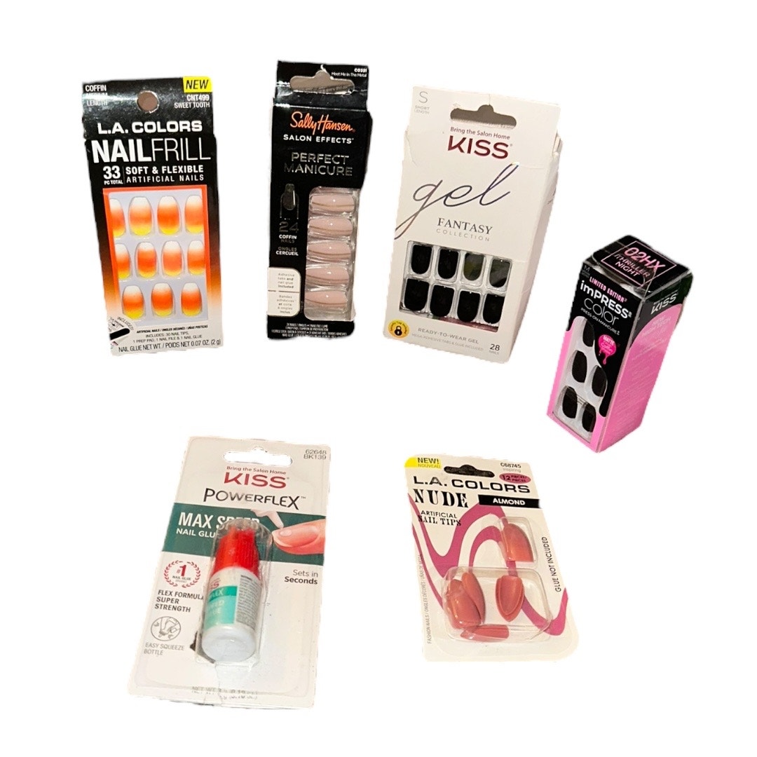 Sally Hansen L.A Color Nail Frill Kiss Gell Fantasy, Impress color fake nail lot