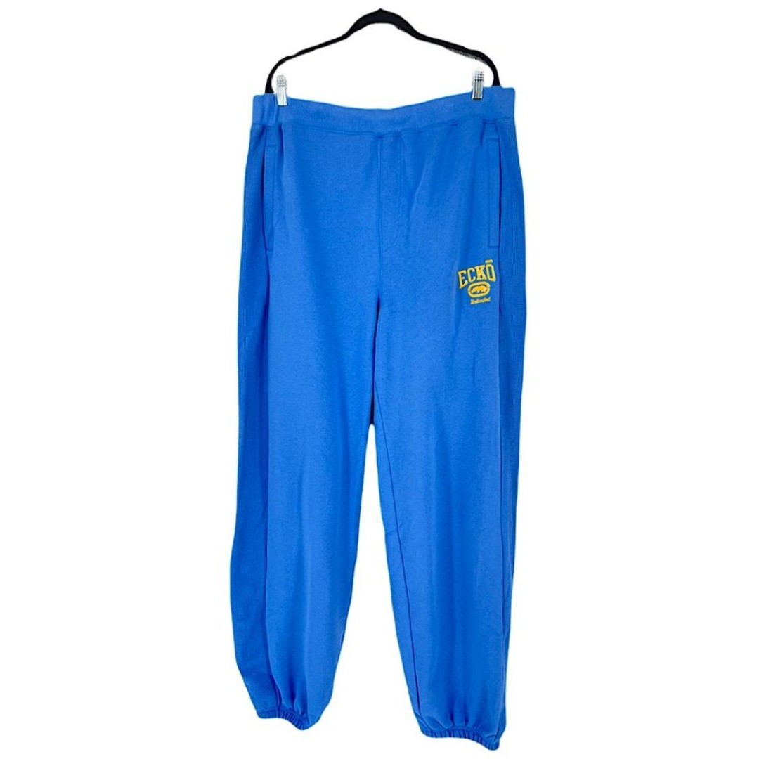 ECKO Unlimited Y2K Blue Street wear Logo Sweat Hip Hop Baggy Sweat Pants Size XL