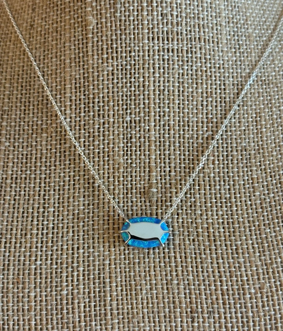 Kendra Scott Ocean Opal/Sterling Silver Framed Elisa