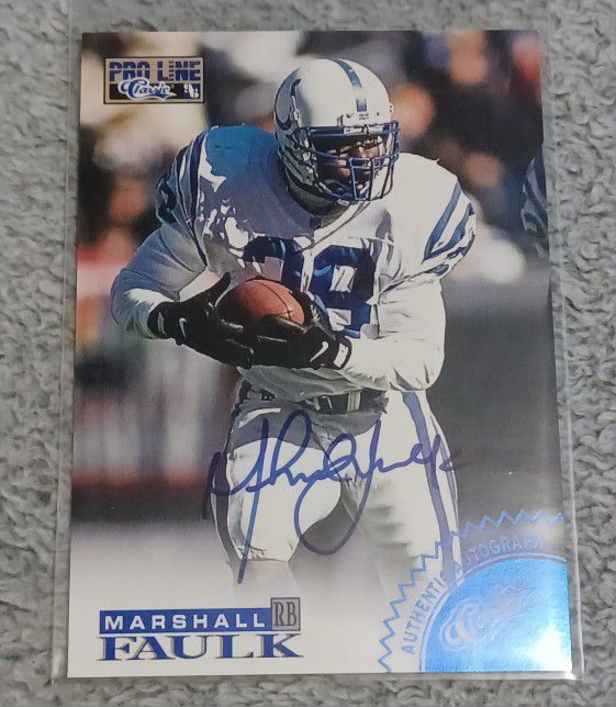 1996 Marshall Faulk Signed Autographed Proline Classics Indianapolis Colts