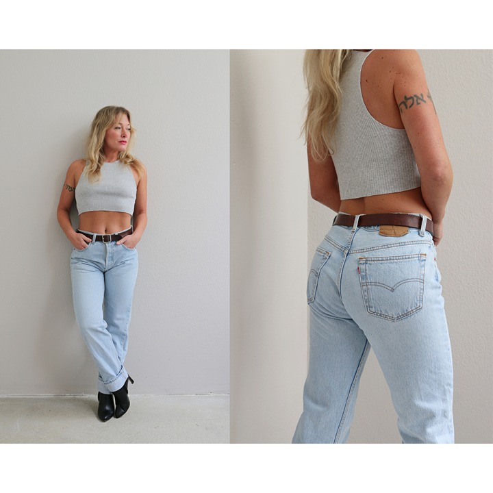 1990's Vintage Unisex 501 Button Fly Levi's Jeans ~ Women's SM MD 30 31 Waist