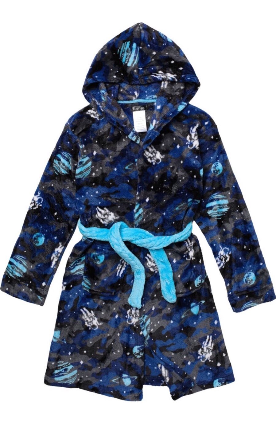 NWT Boys Size 12-14 Blue Space Print Robe