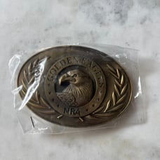 NIP Vintage Limited Edition NRA Golden Eagles Brass Belt Buckle