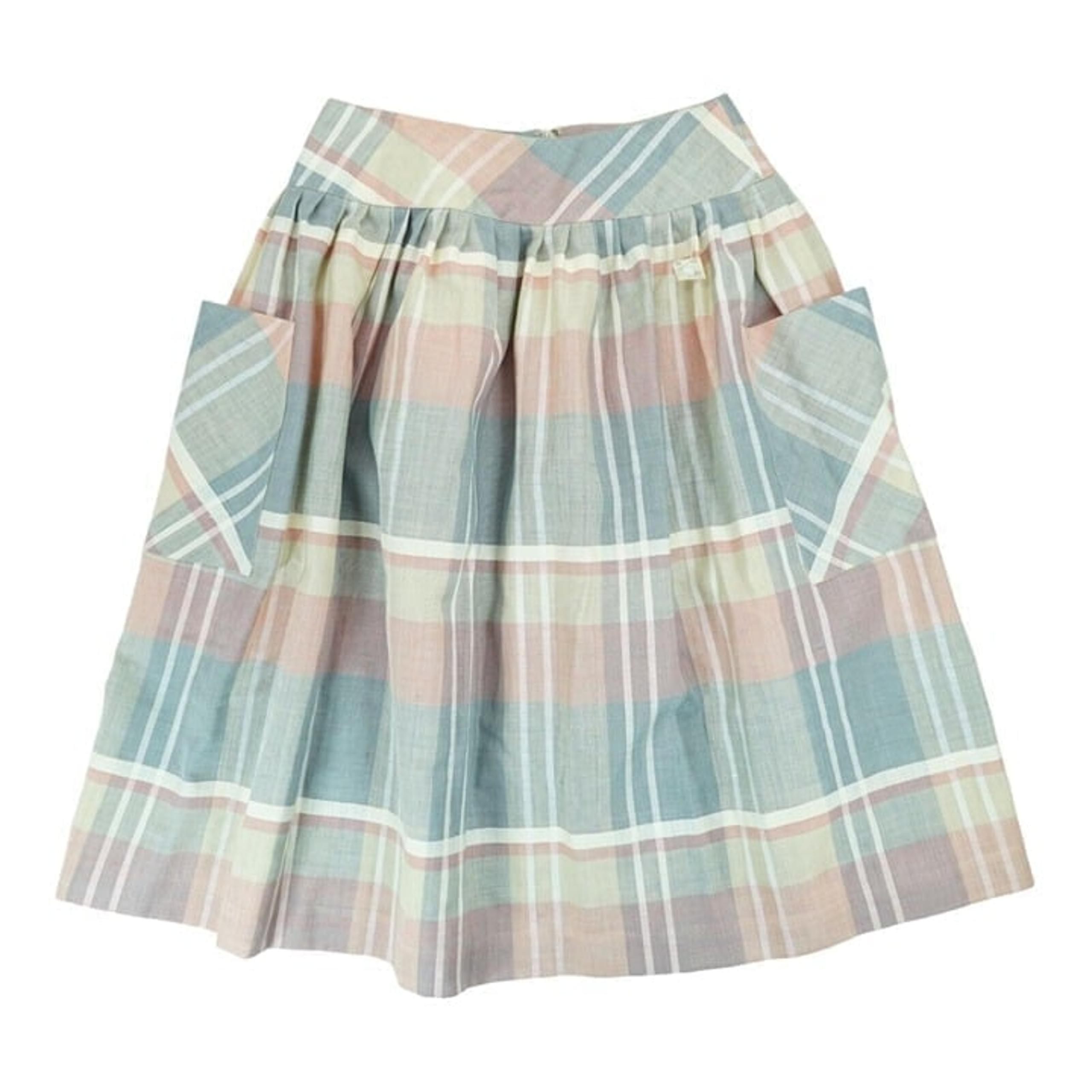 Vintage Regatta Sport Women's Midi Skirt Plaid Pastel Size 14 ~ Side Pockets