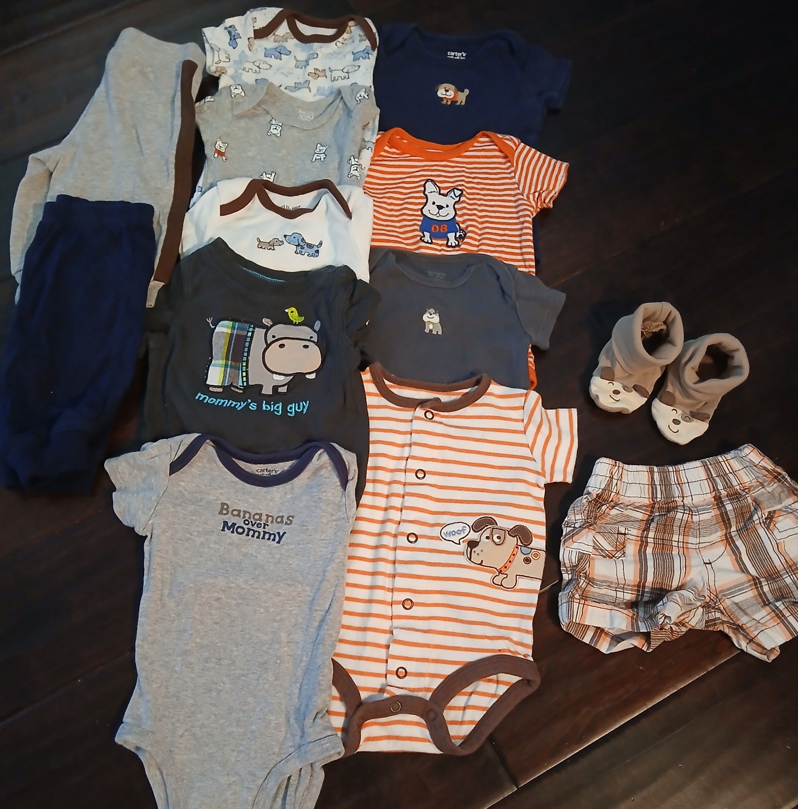 Baby boy size 3 months 2 piece outfits&more (puppys,mommy sayings and more)