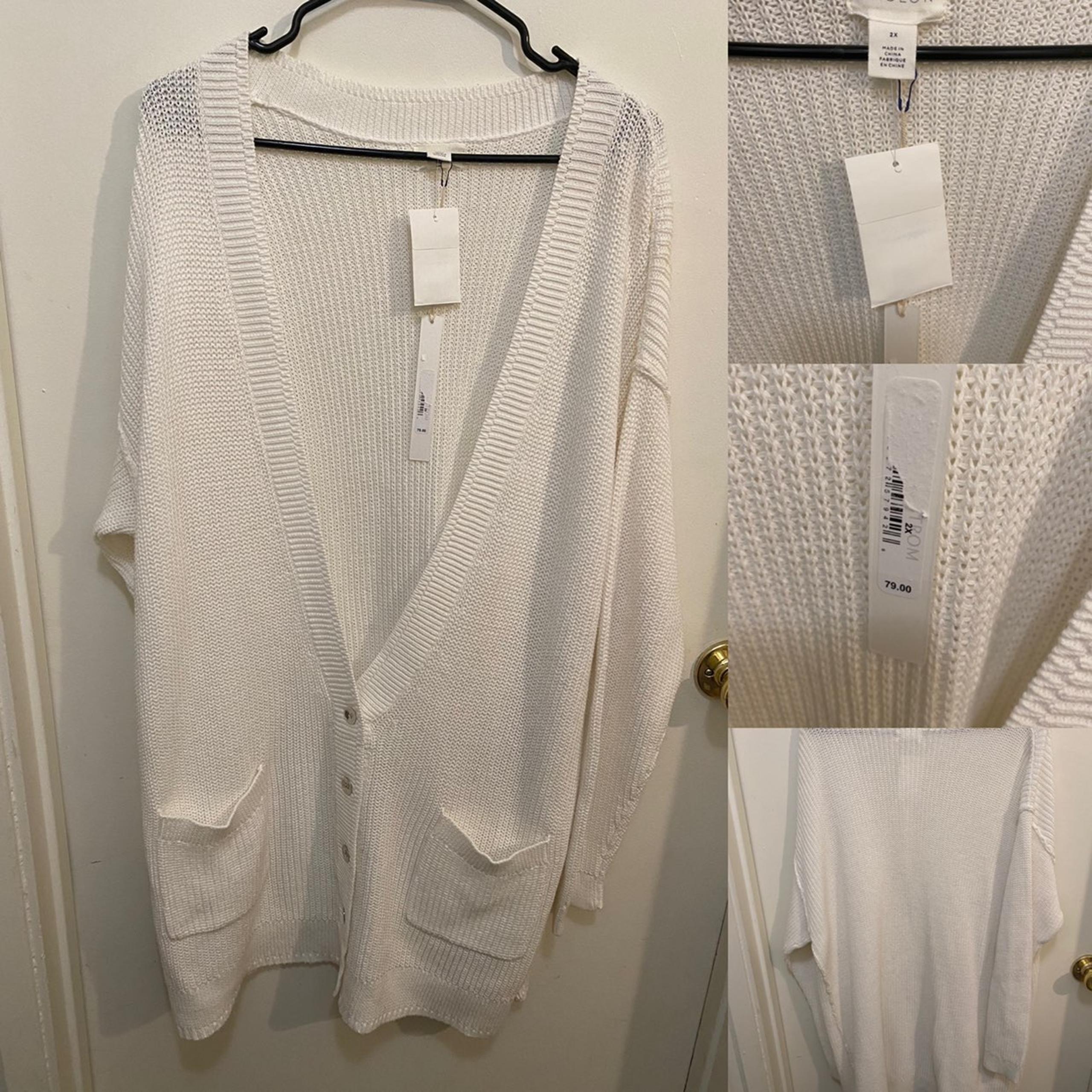Caslon white long cardigan in size 2 x - new with tags