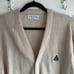 Vintage Izod 100% Acrylic Tan Cream Cardigan Men’s Size Medium Made in USA