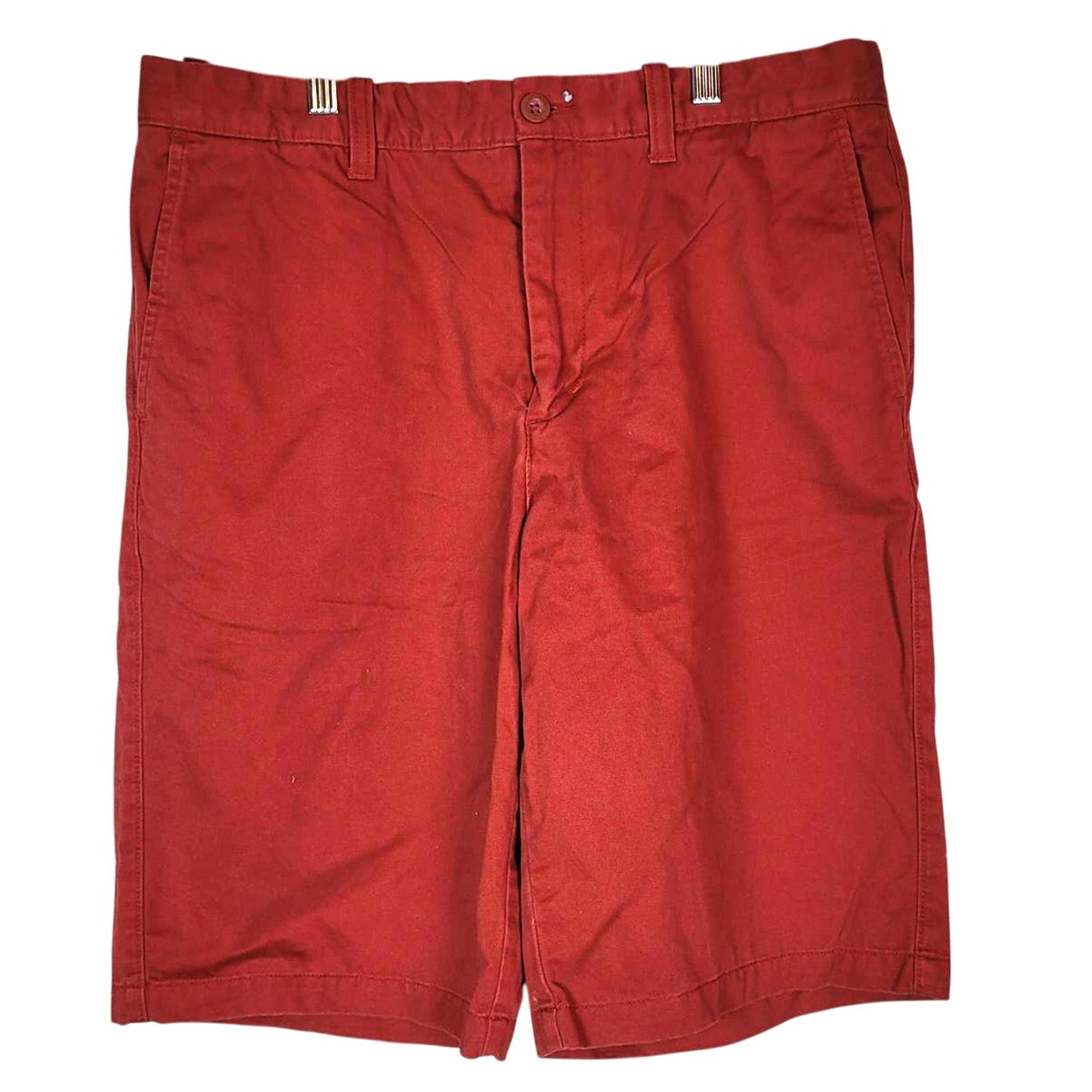 Eddie Bauer Men's Size 34 Red Outdoor Casual Business Khaki Cotton Shorts