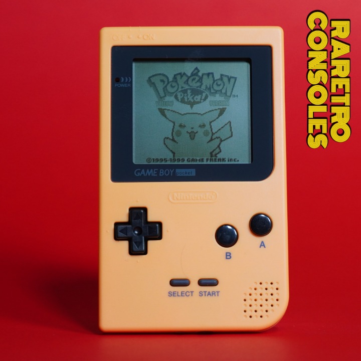 Classic Pikachu Yellow Gameboy Pocket with Pokémon Yellow