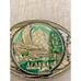 VTG 1990's Signed Siskiyou Alaska Belt Buckle w/ Eagle Mountains & Trees