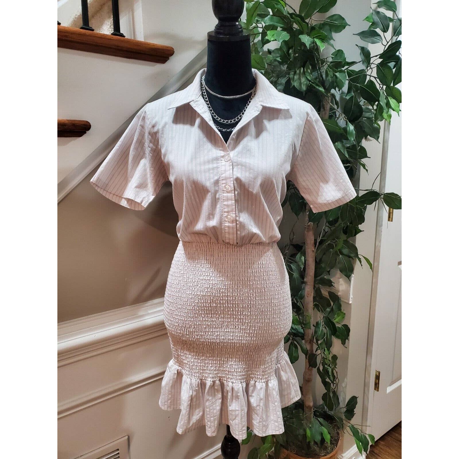 Aqua collared 2025 lace shift dress