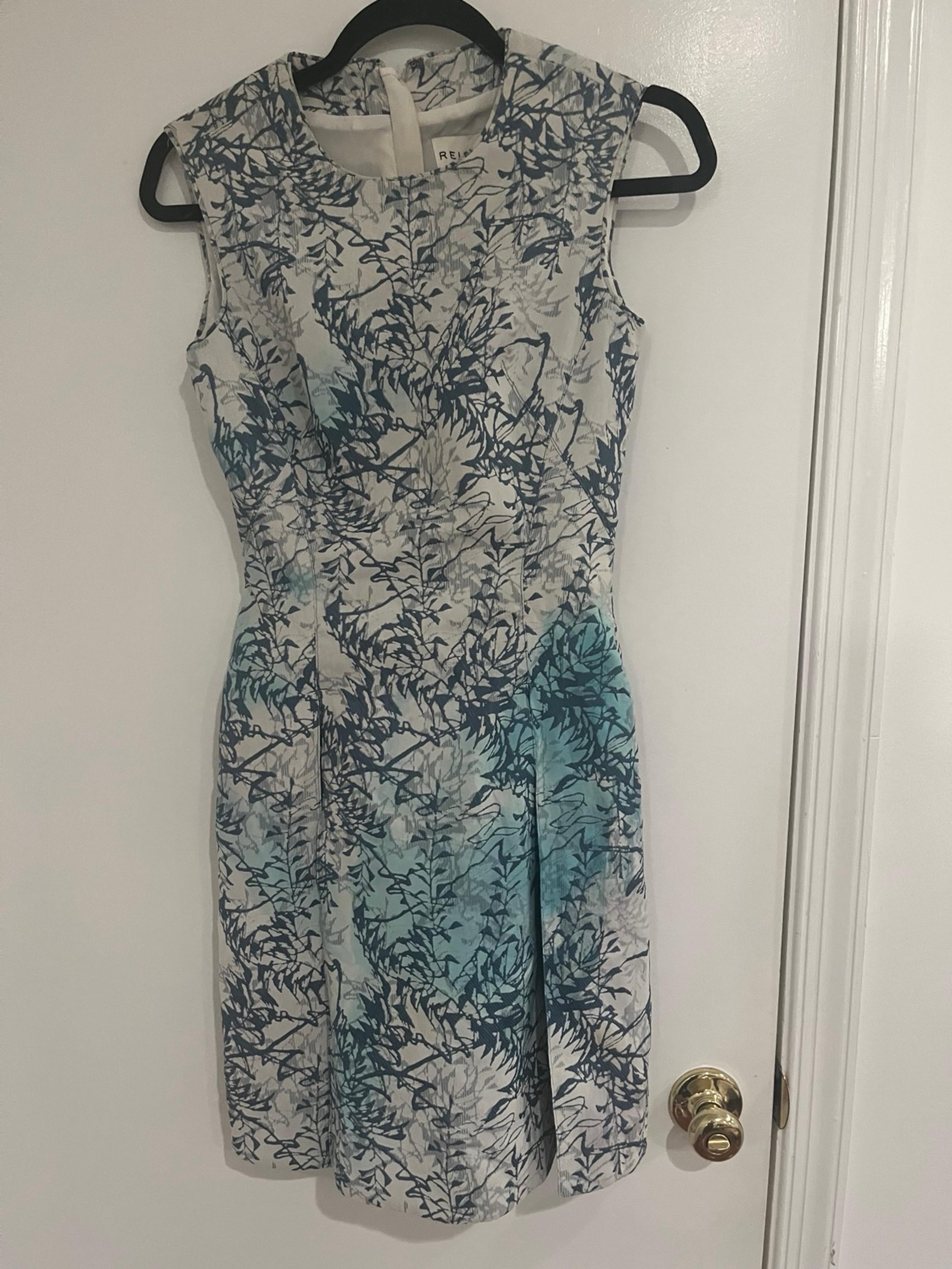 Reiss Clemens Jacquard Sleeveless Dress A line Women Sz 6 Office Career Artsy
