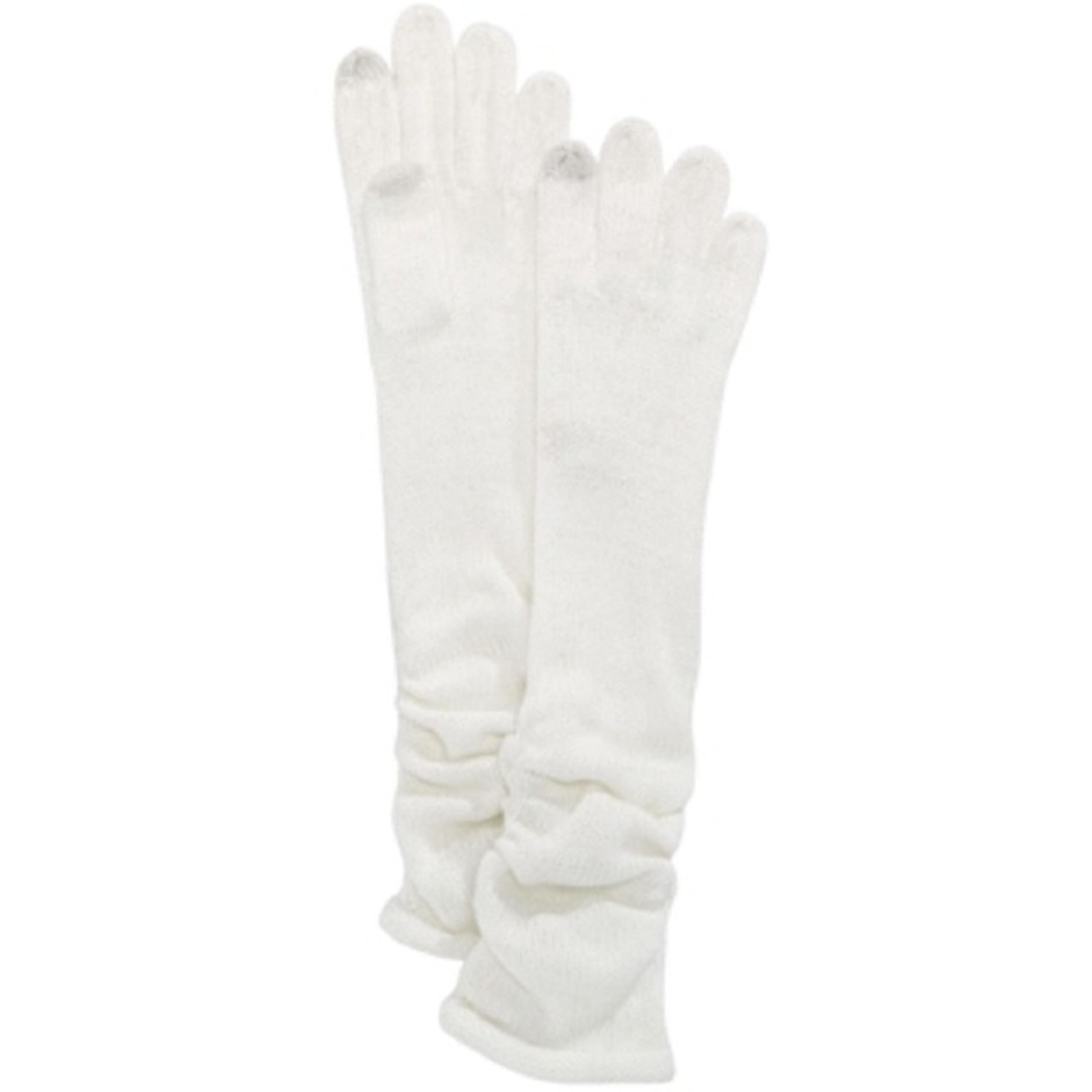 INC International Concepts I.N.C. Ruched Long Gloves in Ivory Sparkle, $26.50