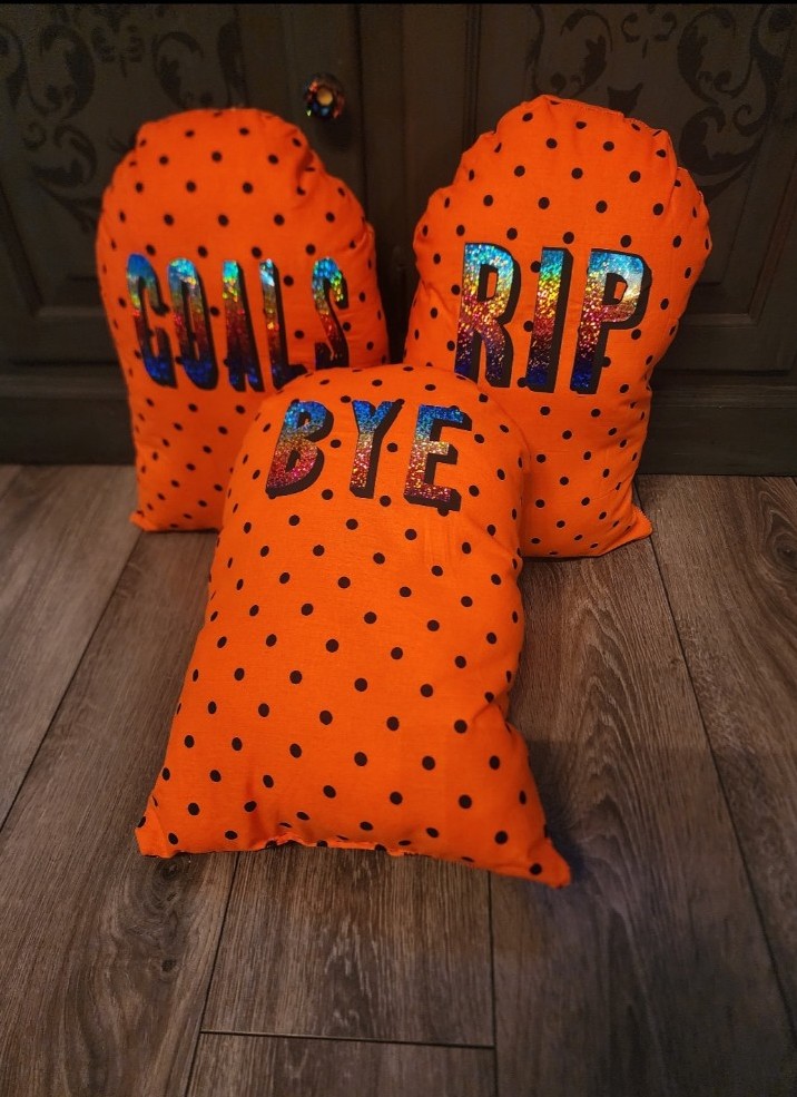 Trio of headstone pillows