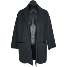 J Crew 100% Merino Wool Sweater Blazer Womens XS Open Front Dark Gray Preppy