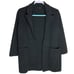 J Crew 100% Merino Wool Sweater Blazer Womens XS Open Front Dark Gray Preppy
