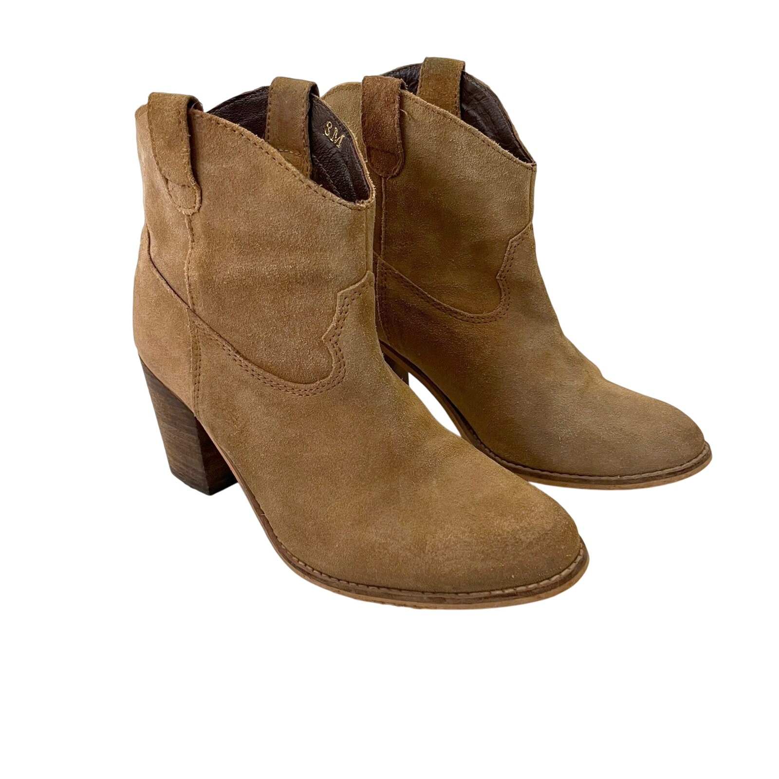 Matisse Boots Size 8 Bess Tan Leather Stack Heel Cowgirl