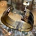 Antique Chunky Bangle Bracelet Brass and Wood in Black