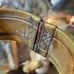 Antique Chunky Bangle Bracelet Brass and Wood in Black