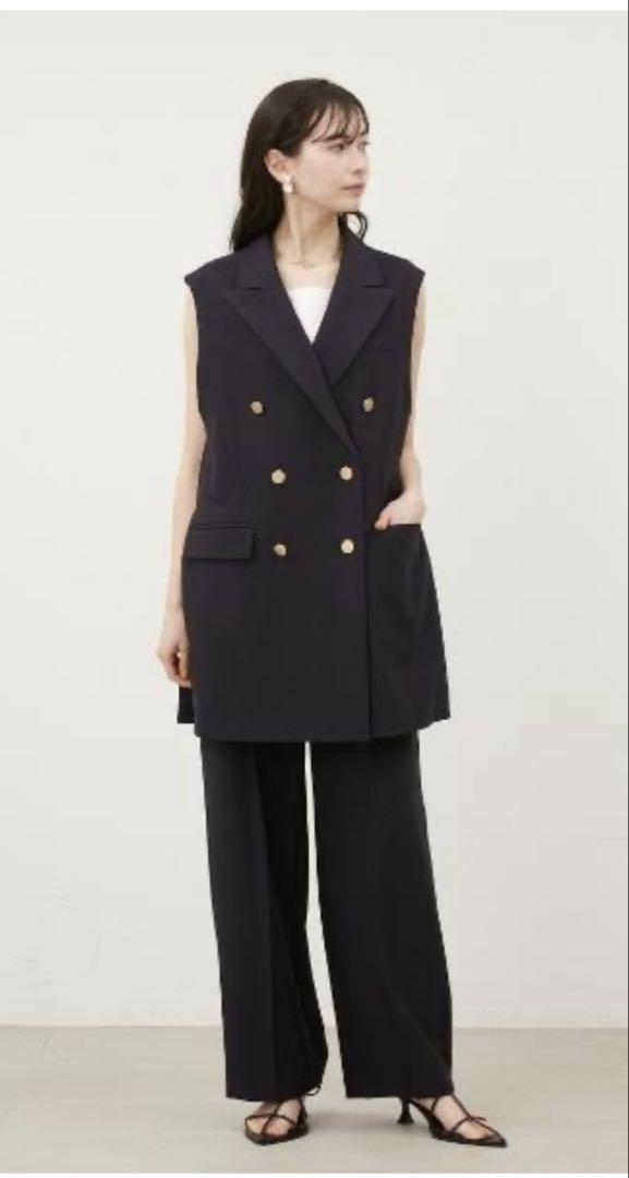 Mila Owen Long Gilet Navy
