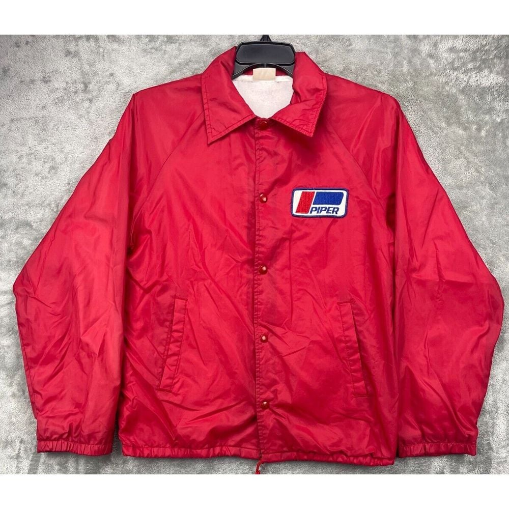 VTG Auburn Sportswear Men's Piper Aircraft Windbreaker Size Medium Red USA Made