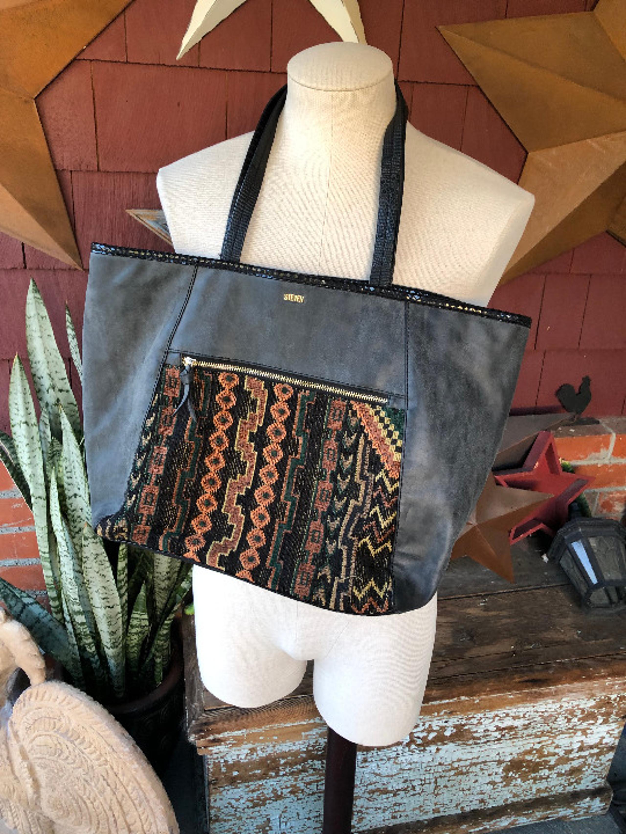 Steven By Steve Madden Embroidered Faux Snake Skin Hand Bag