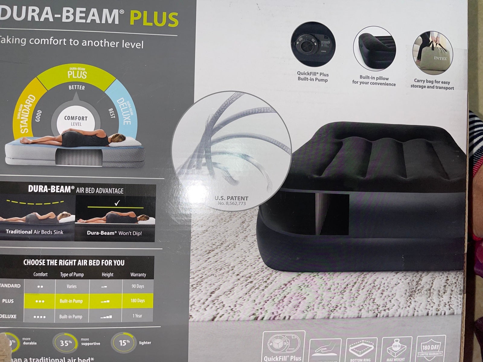 INTEX DURA BEAM PLUS AIRBED MATTRESS TWIN