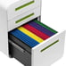 NEW 3-Drawer Mobile File Cabinet Pre-Assembled (White/Green)