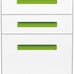NEW 3-Drawer Mobile File Cabinet Pre-Assembled (White/Green)