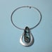 Iridescent Abalone Teardrop Pendant Necklace in Silver Set Choker Necklace