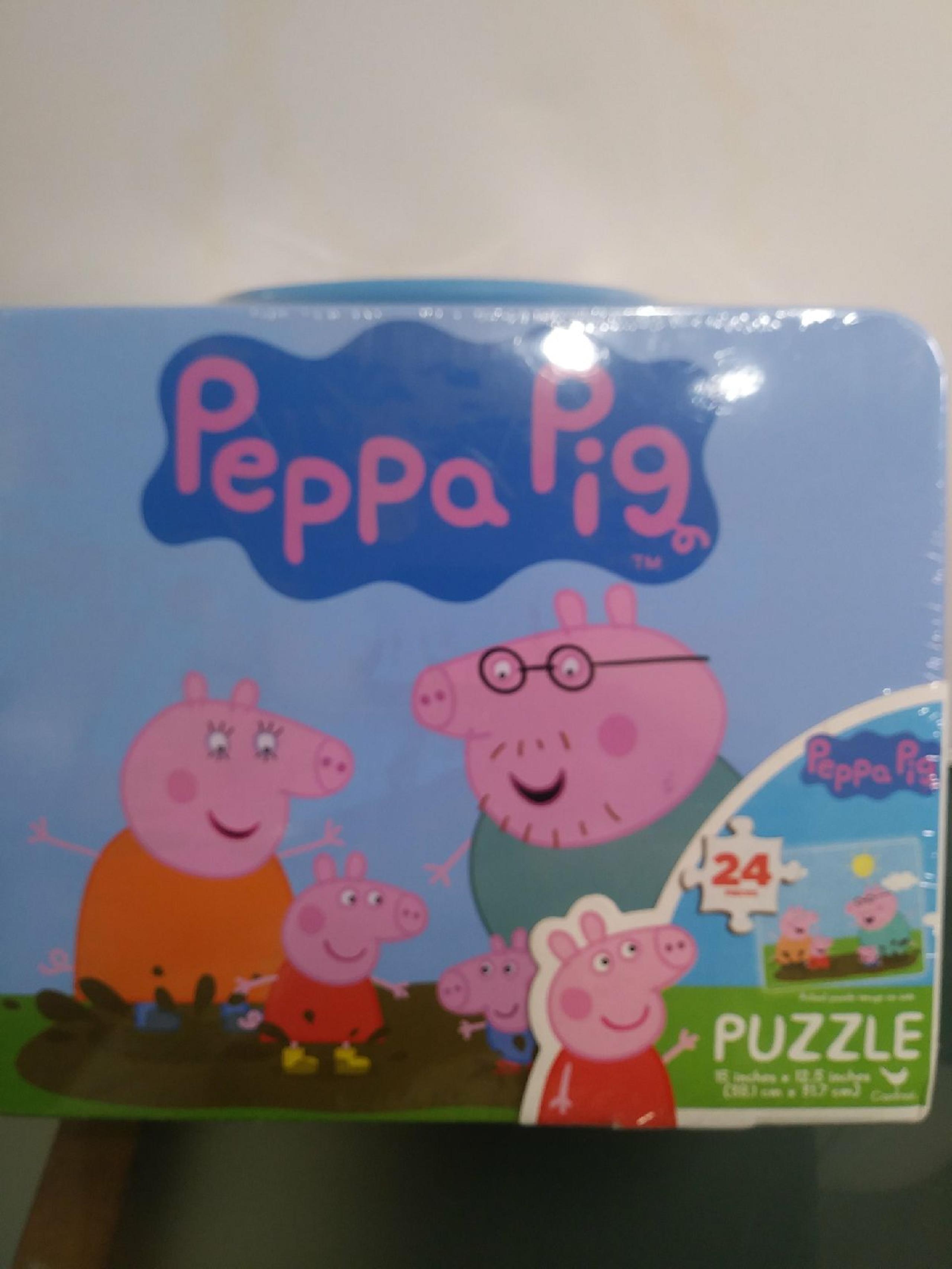 New Factory Sealed Peppa Pig tin lunch box w/ 24 pc. puzzle ***G***
