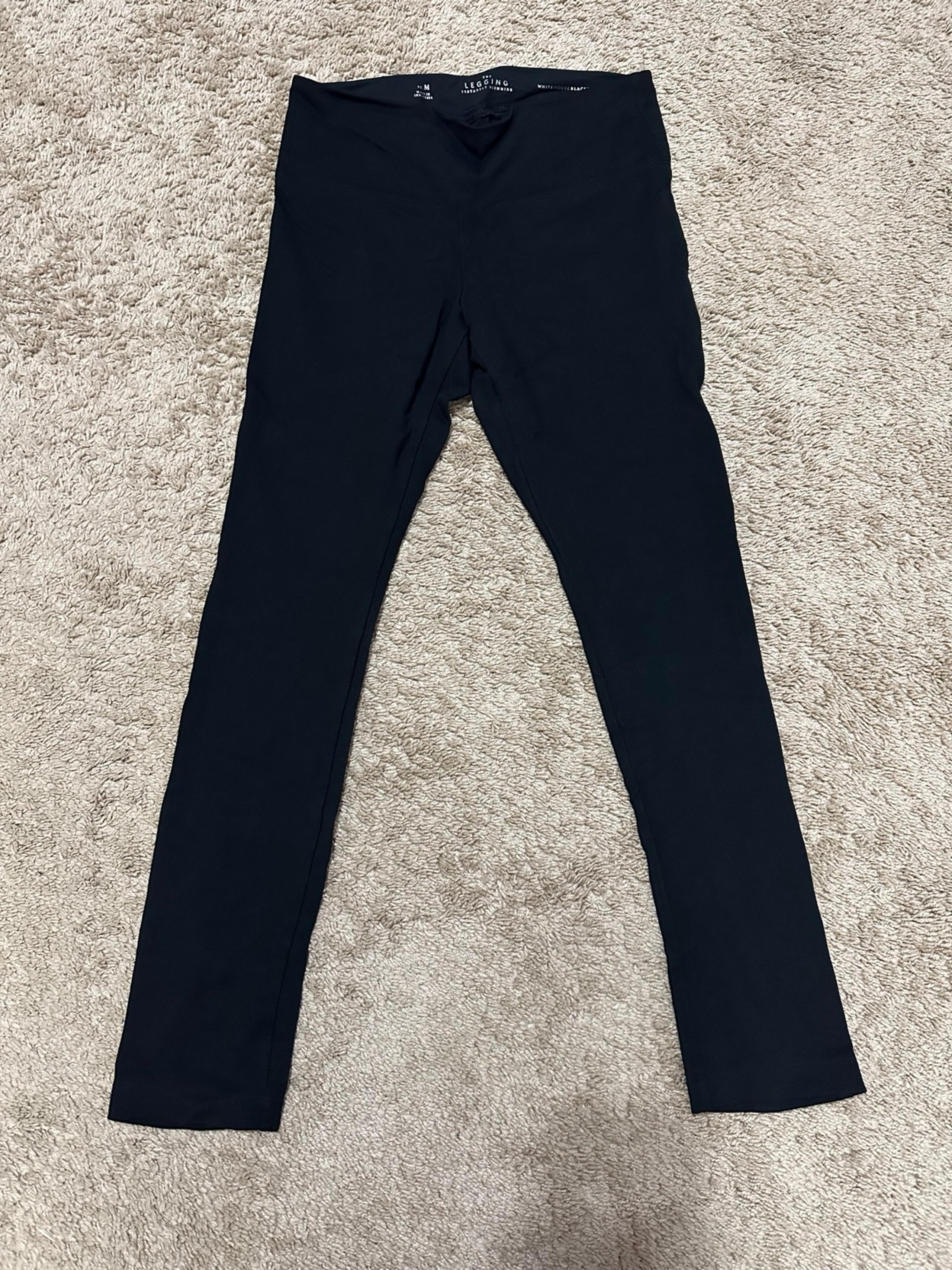 Womens Black Elastic Waist Activewear Legging Sz Med - White House Black Market