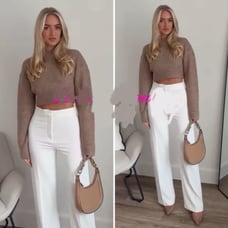 ZARA CROPPED KNIT SWEATER